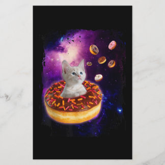 Papeterie Cute Chat À L'Intérieur De Donut Dans L'Espace Ama