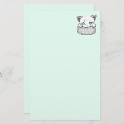 Papeterie Cute de chat et pointe joueuse à partir d'une poch (Devant / Derrière)