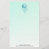 Papeterie Cute et amusante méduse bleu-vert (Devant)