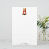 Papeterie Cute Fox Pup in a Red Scarf (Debout devant)