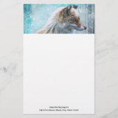 Papeterie Cute Furry Fox sur Blue Grunge Arrière - plan (Devant)