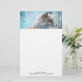 Papeterie Cute Furry Fox sur Blue Grunge Arrière - plan (Debout devant)