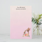 Papeterie Cute Giraffe Aquarelle Maman & Bébé (Debout devant)