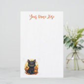 Papeterie Cute Kitten noir avec Jack-O-Lanterns Halloween (Debout devant)