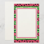 Papeterie Cute pastèque Motif rose et vert (Devant / Derrière)