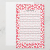 Papeterie Cute Personnalisé Corail Rouge et Blanc Thème Océa (Devant / Derrière)