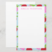 Papeterie Cute Retro Fruit Motif Personnalisé (Devant / Derrière)