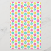 Papeterie Cute Retro Yellow Pink Blue Daisies (Dos)