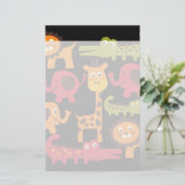 Papeterie Cute Safari Jungle Zoo Animaux Imprimer Cadeaux (Debout devant)
