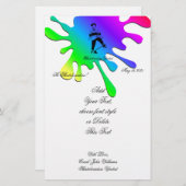 Papeterie Cute Skateboarder Boy Ajouter nom et texte (Devant / Derrière)