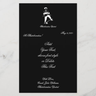 Papeterie Cute Skateboarder Boy Ajouter un nom et un texte