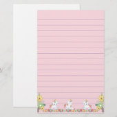 Papeterie Cute Unicornes et Floral (Devant / Derrière)