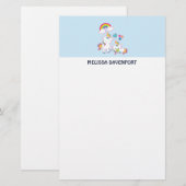 Papeterie Cute White Unicorns Magical Mama & Baby (Devant / Derrière)