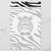 Papeterie Cute Zebra sur Zebra Print Zoo Animaux Motif (Devant)