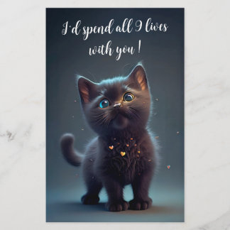 Papeterie Cutest Black Kitten Passe 9 Vies Avec Vous
