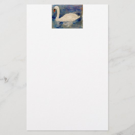 Papeterie Cygne à peinture d'oiseaux (Devant)