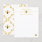 Papeterie d'abeilles miel (Devant / Derrière)