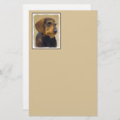 Papeterie Dachshund (À poils durs) Peinture Chien Art origin (Devant / Derrière)