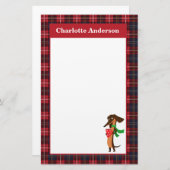 Papeterie Dachshund, Chaud Coca Rouge Plaque (Devant / Derrière)