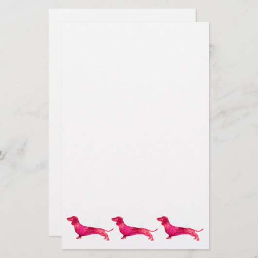Papeterie Dachshund - Design aquarelle (Devant / Derrière)
