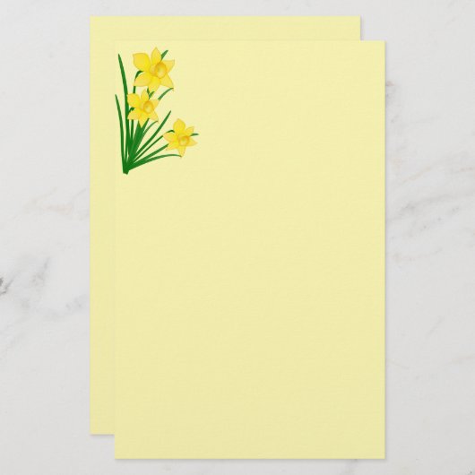Papeterie Daffodiques Papier à lettres (Devant / Derrière)