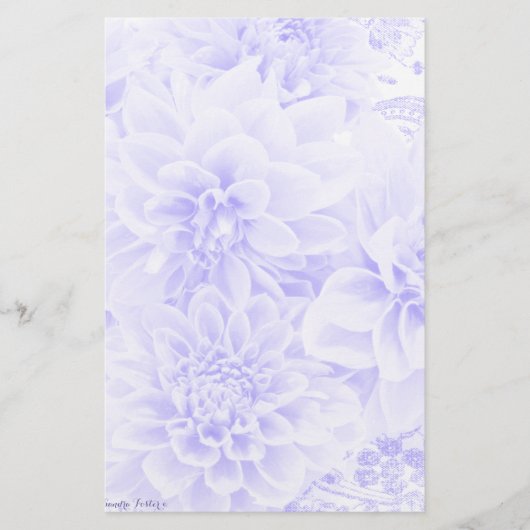 Papeterie Dahlias dans le bleu (Devant)