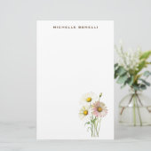 Papeterie Daisy Watercolor Flower Moderne Professionnel (Debout devant)