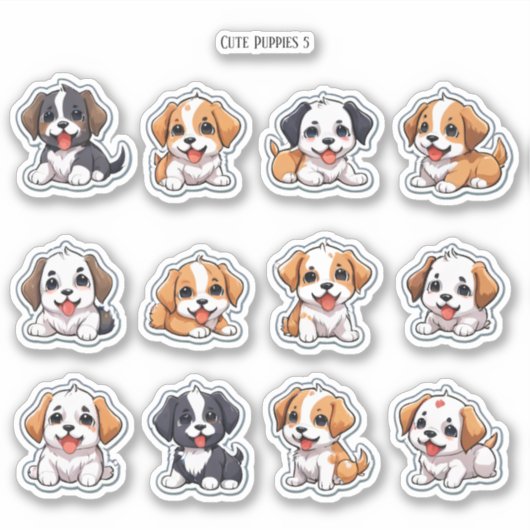 Papeterie d'album de stickers de chiots mignons (Devant)