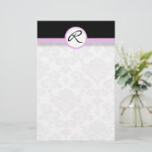 Papeterie Damas Ligne simple Monogramme rose (Debout devant)