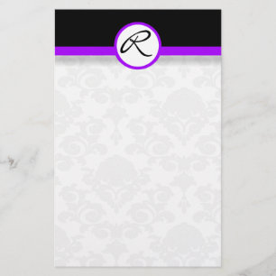 Papeterie Damas Ligne simple Monogramme violet