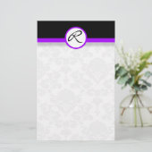 Papeterie Damas Ligne simple Monogramme violet (Debout devant)