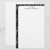 Papeterie Damas noir et argent (Devant / Derrière)