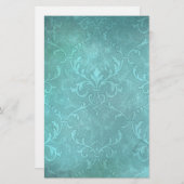 Papeterie damas turquoise vintage (Devant / Derrière)