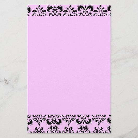 Papeterie DAMASK, noir et rose (Devant)