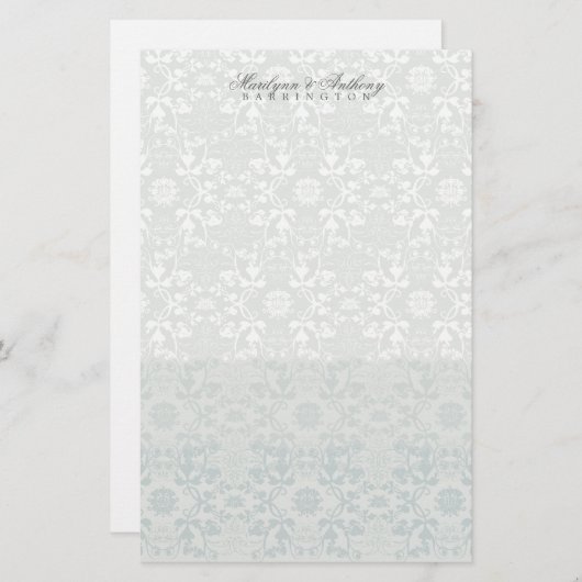 Papeterie Damask Swirls Lace Dream Merci (Devant / Derrière)