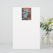 Papeterie Dame Art Nouveau avec Peacock (Debout devant)