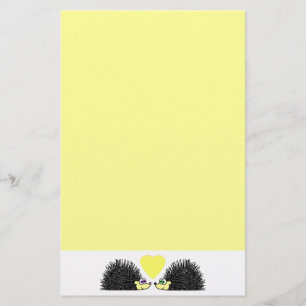 Papeterie d'amour de hérisson - jaune