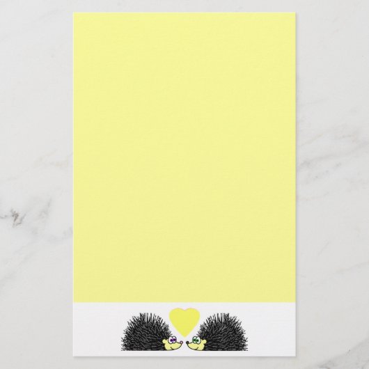 Papeterie d'amour de hérisson - jaune (Devant)