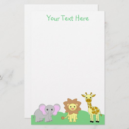 Papeterie d'animaux de bébé (Devant / Derrière)