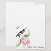 Papeterie d'animaux de faune d'oiseaux de colibri (Devant / Derrière)