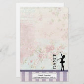 Papeterie Danse - Ballerina Silhouette sur Arrière - plan Vi (Devant / Derrière)