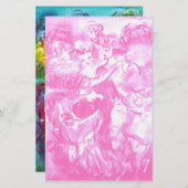 Papeterie DANSE CARNAVALE, blanc rose vif (Devant / Derrière)