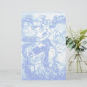 Papeterie DANSE CARNAVALE, bleu doux blanc (Debout devant)