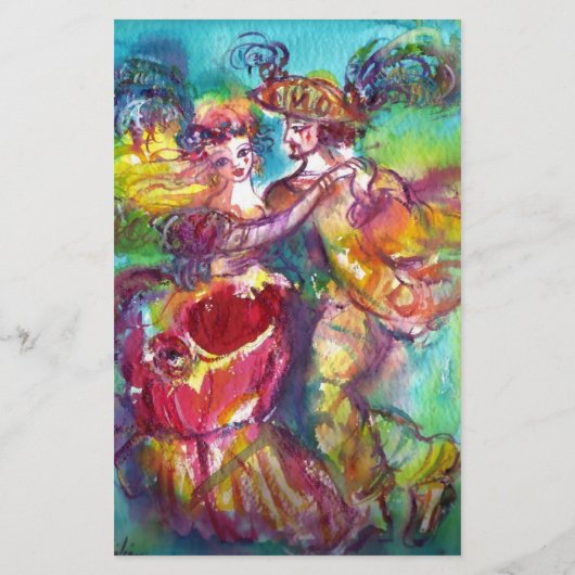 Papeterie DANSE CARNAVALE, bleu doux blanc (Dos)