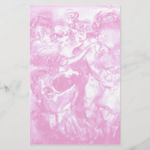 Papeterie DANSE de CARNAVAL, blanc rose