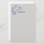 Papeterie Danse de l'art abstrait de dauphins (Devant / Derrière)