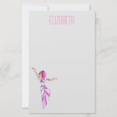 Papeterie Danseur rose funky fille avec cheveux roses (Devant)