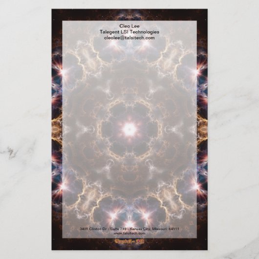 Papeterie d'art fractal Golden Light Wings (Devant)