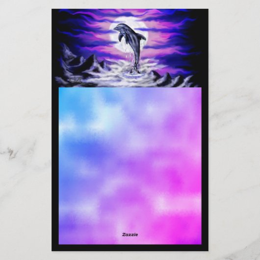 Papeterie Dauphin clair de lune (Dos)