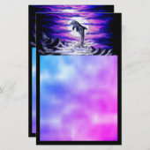 Papeterie Dauphin clair de lune (Devant / Derrière)